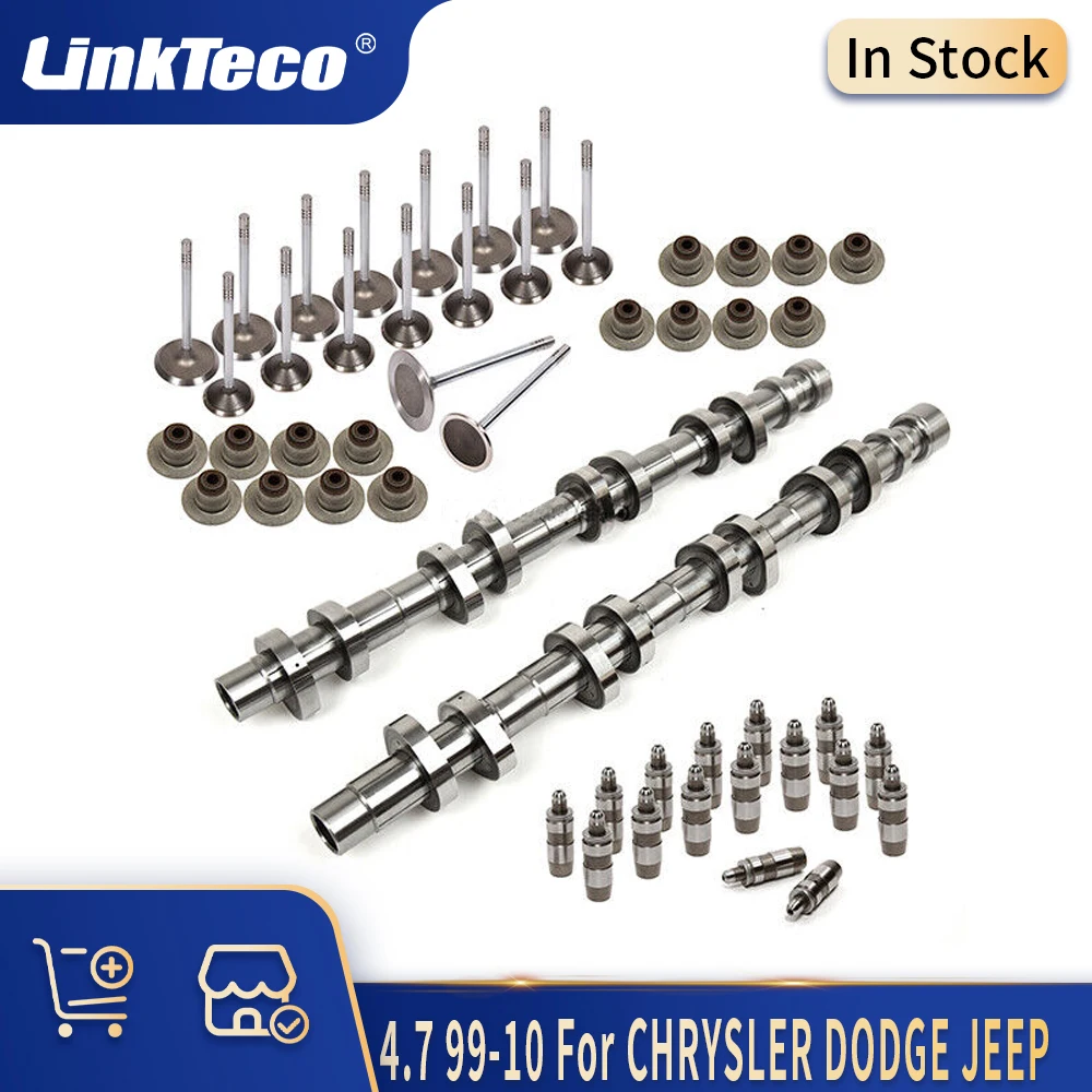 

Auto Engine Parts Camshafts Lifters Intake Exhaust Valves Kits 4.7 L 99-10 For CHRYSLER ASPEN DODGE DAKOTA JEEP GRAND CHEROKEE