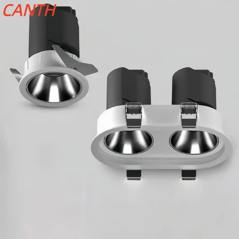 Factory direct sale. New model round double-head spotlights, anti-glare COB spotlights, bezel-less double-head spotlights