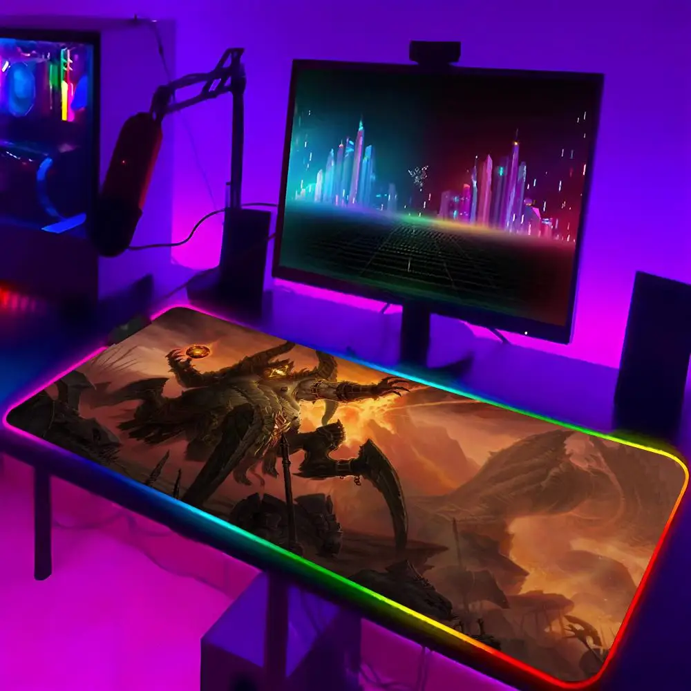 Diablo 3 Mouse Birthday Pad Xxl Laptop Mat Gaming Rgb Mousepad Backlit Keyboard Gamer Girl Table Pads Deskpad