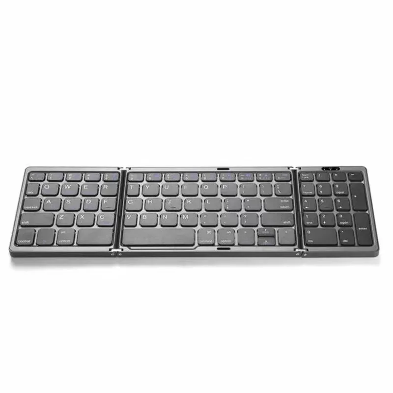 Dubbel Bluetooth 5.1-toetsenbord 3-opvouwbaar minitoetsenbord Oplaadbaar opvouwbaar toetsenbord met touchpad voor Windows Android IOS iPad