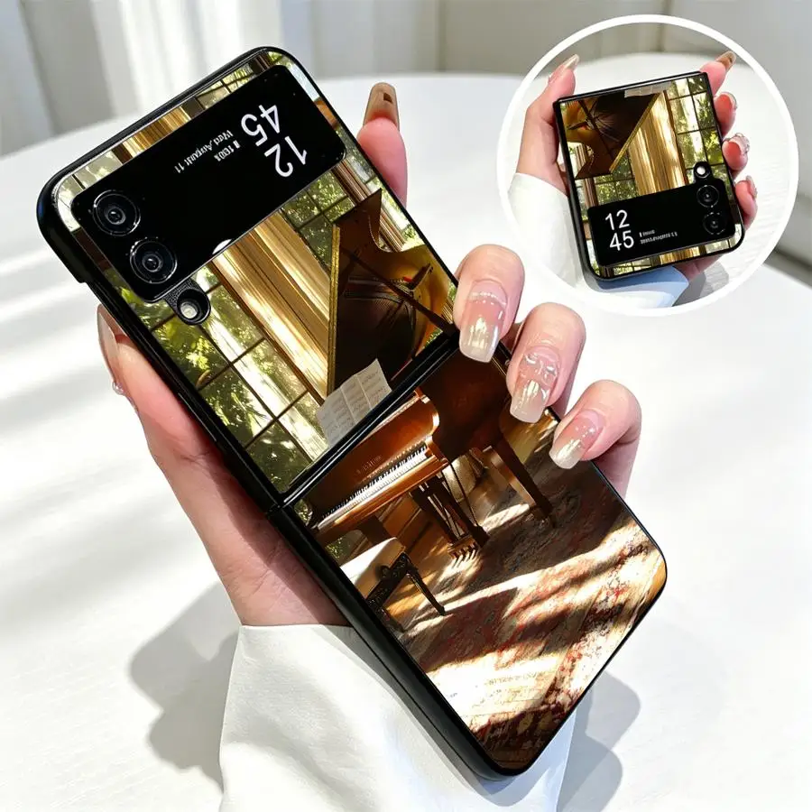 Back Phone Cover Funda Case for Samsung Galaxy Z Flip 8 Flip5 Flip7 FE Flip6 Z Flip 7 6 5 4 3 Z Fold 8 7 6 5 4 3 Flip3 Flip4