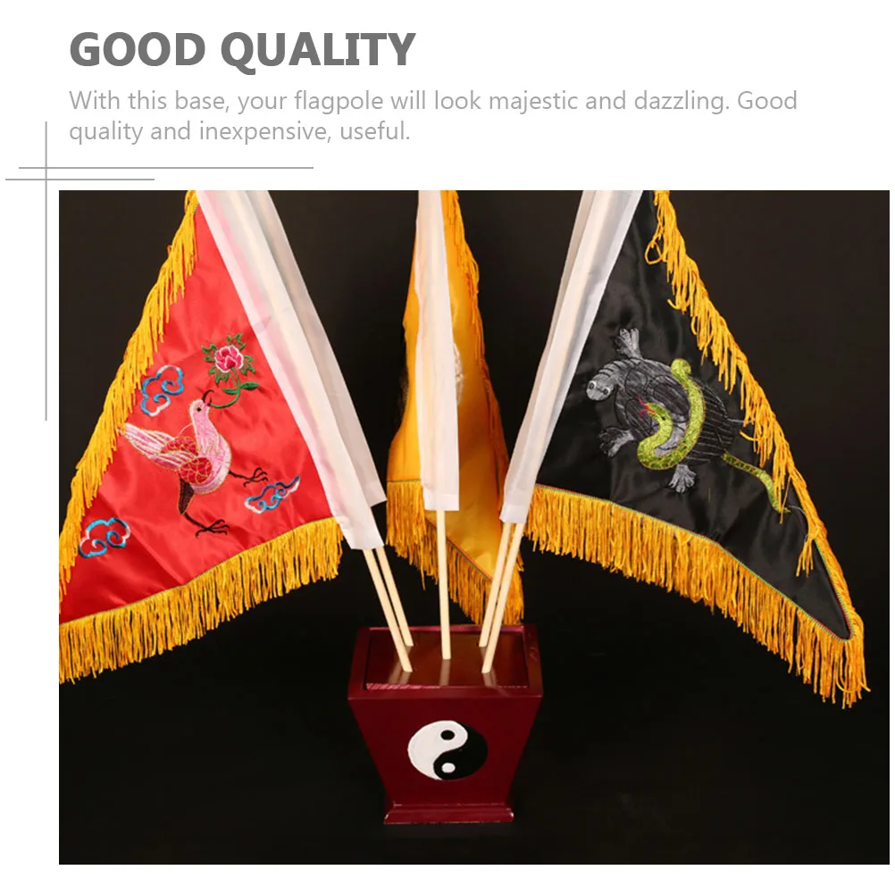 

Flag Chair Exquisite Workmanship Holder Multi-functional Flagpole Stand Wooden Folded Display Case
