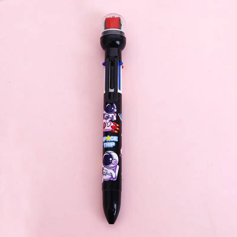 Colored Ballpoint Pens 6-in-1 Cute Multicoloured Pen Retractable Ink Pen Stationery Supplies For Taking Notes