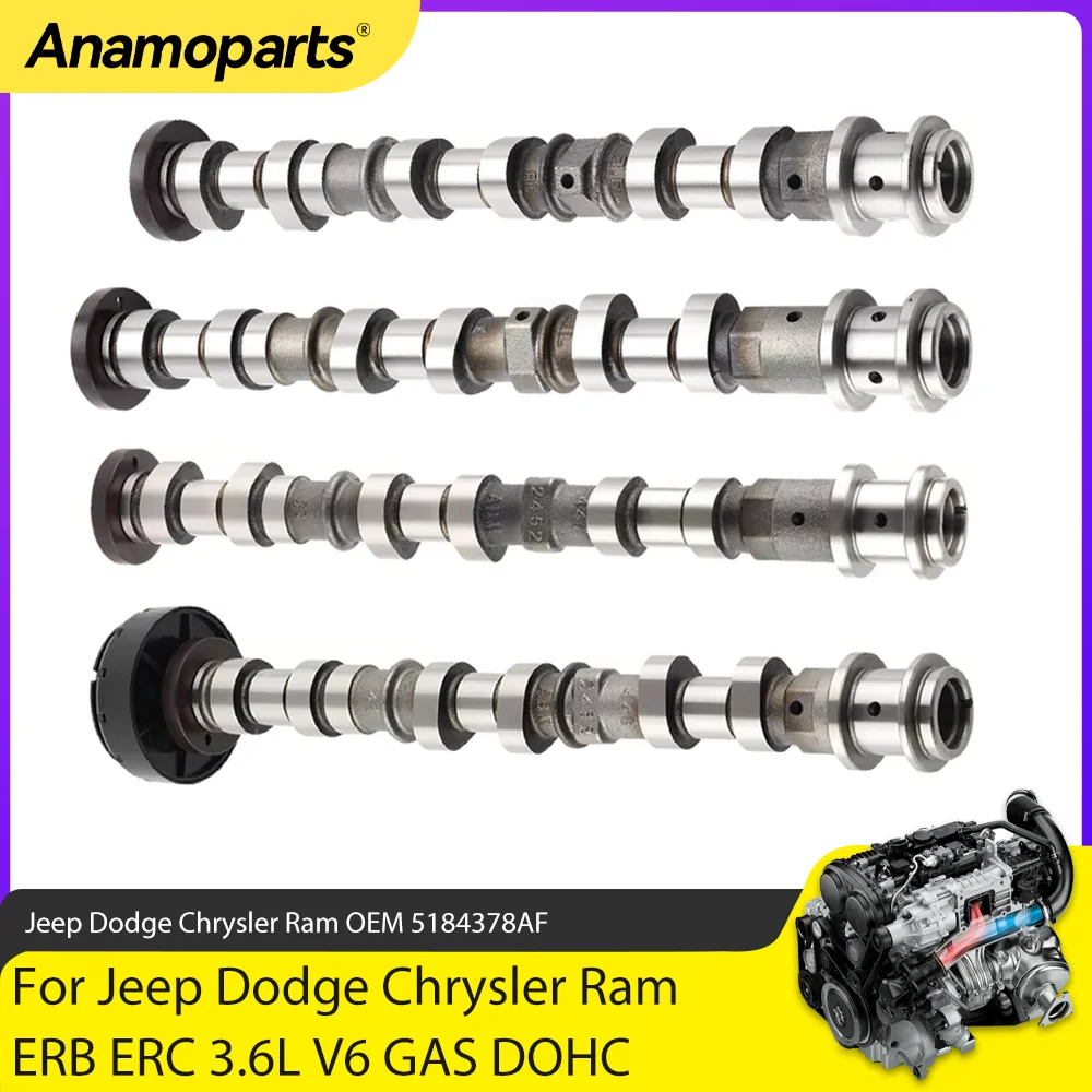 

Engine Parts 4 PCS Camshaft Fit 3.6 L For 2011-2022 Jeep Journey Dodge Durango Chrysler 300 Ram ERB ERC 3.6L V6 GAS 5184378AF