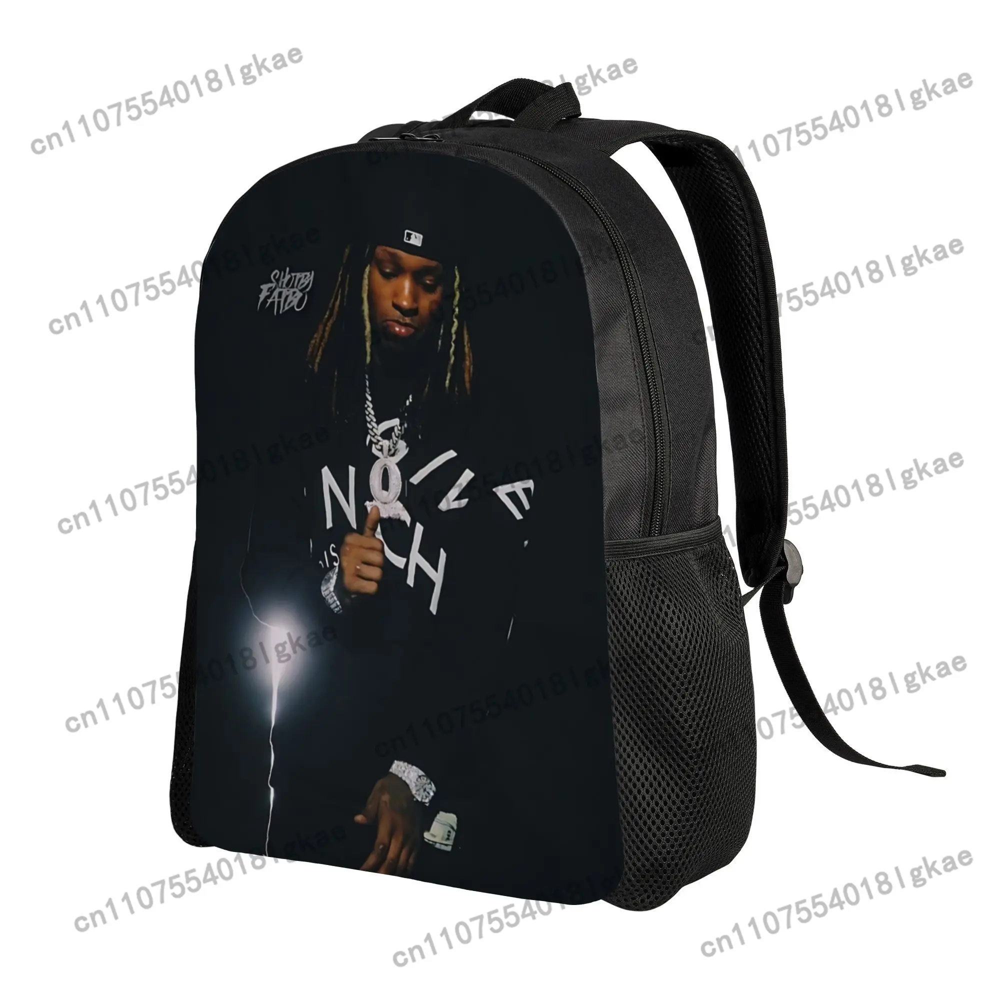ZLIENSZUS King Von Lightweight Casual Backpack - Stylish Black with White 