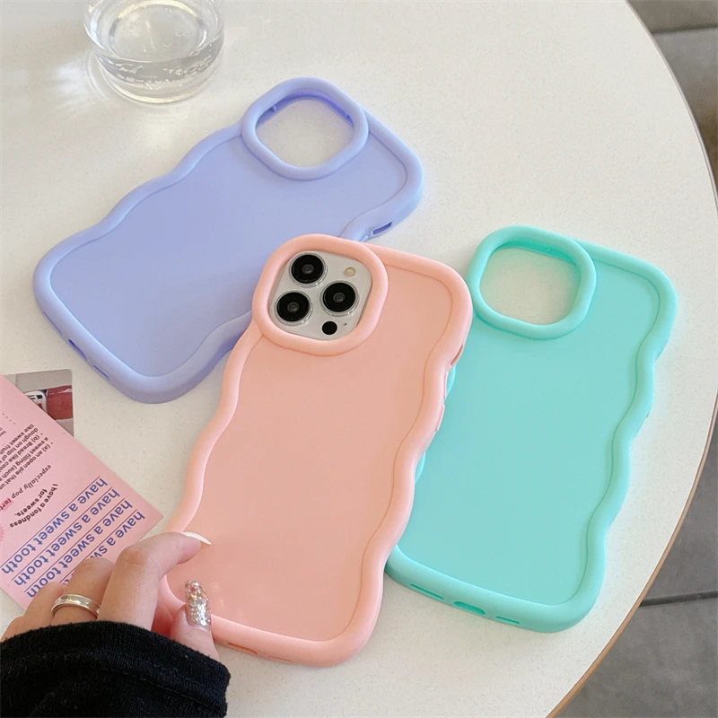 Wave Side Liquid Silicone Phone Case For iPhone 11 12 13 14 15 16 Pro Max Mini Xs X XR 6 6s 7 8 Plus SE Cream Soft Cover Fundas #2