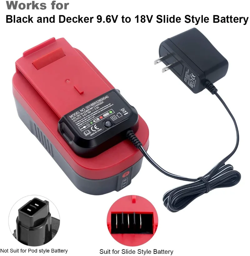 Cargador de batería Ni-CD Ni-MH para Black & Decker 9,6 V-18V reemplazo A12 A12-X HPB18 HPB14 HPB12 HPB96 HPB18-OPE herramientas eléctricas