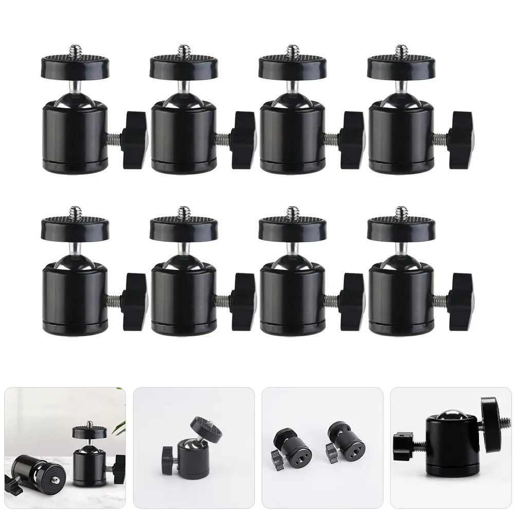 

8Pcs Camera Ball Heads Tripod Mount Metal 360 Degree Rotation Screw 14 Photography Ball Head Adapter Accessory