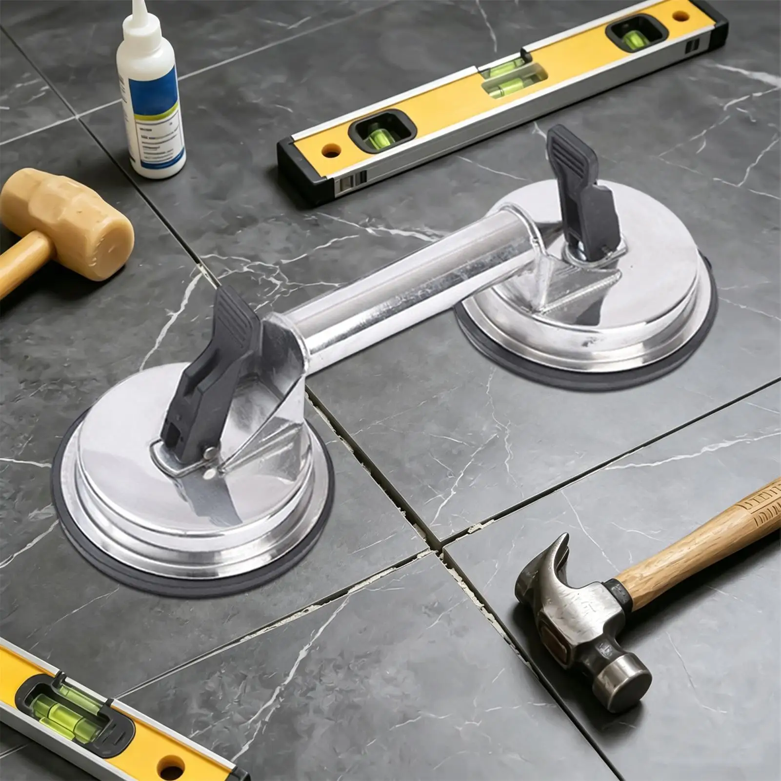 Suction Cup Dent Puller Strong Vacuum Lifter With Handle Lift Large Glass Tile Suction Cup For Granite Ceramic Metal Panel Tile