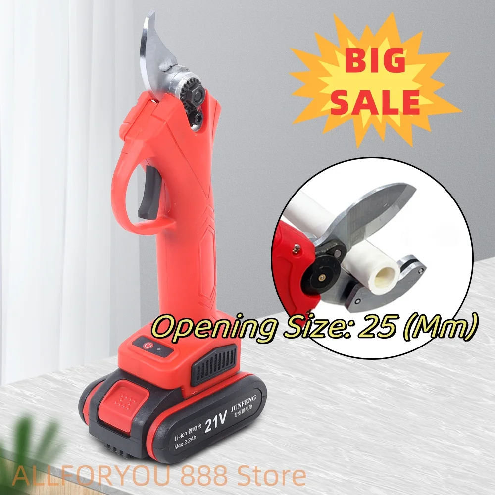 21V Cordless Electric Scissor Water Pipe Cutting Shears Rechargeable Opening Size 25 Mm