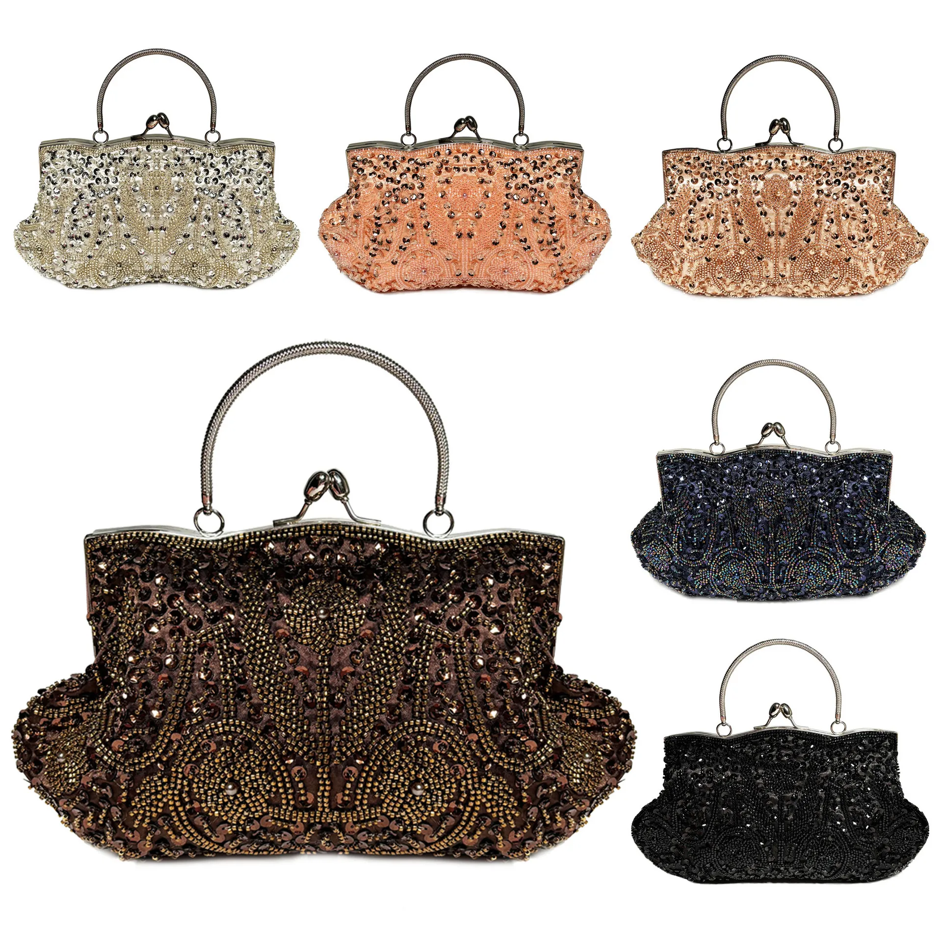 エレガントな女性のクラッチバッグウェディングパーティー宴会ダイヤモンドインレイシャイニングハンドバッグレディレトロイブニングバッグチェーンクロスボディバッグ