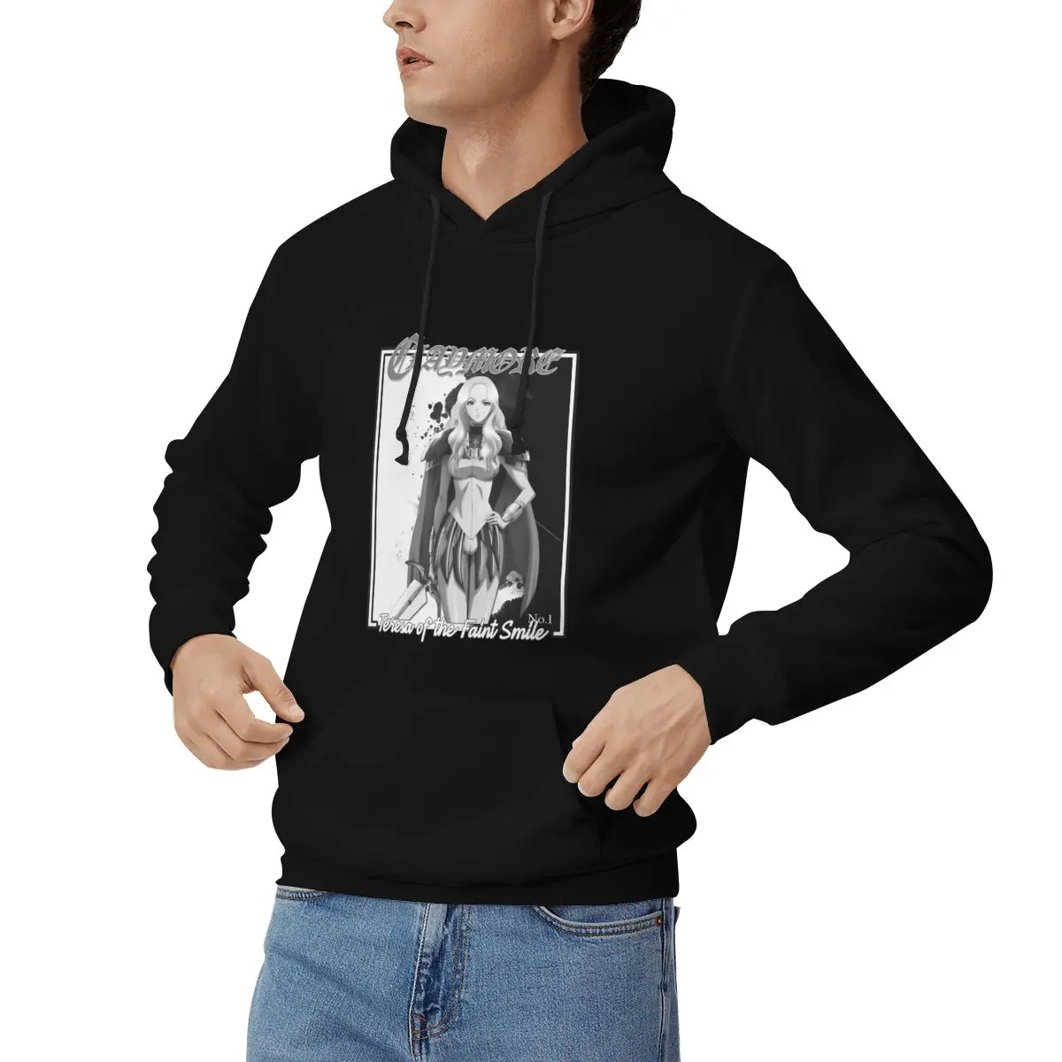 كلايمور تيريزا أوف ذا فاينت سمايل آرت هدية أنيمي مروحة هوديس أنيمي المتضخم هوديي تأثيري الملابس للرجال