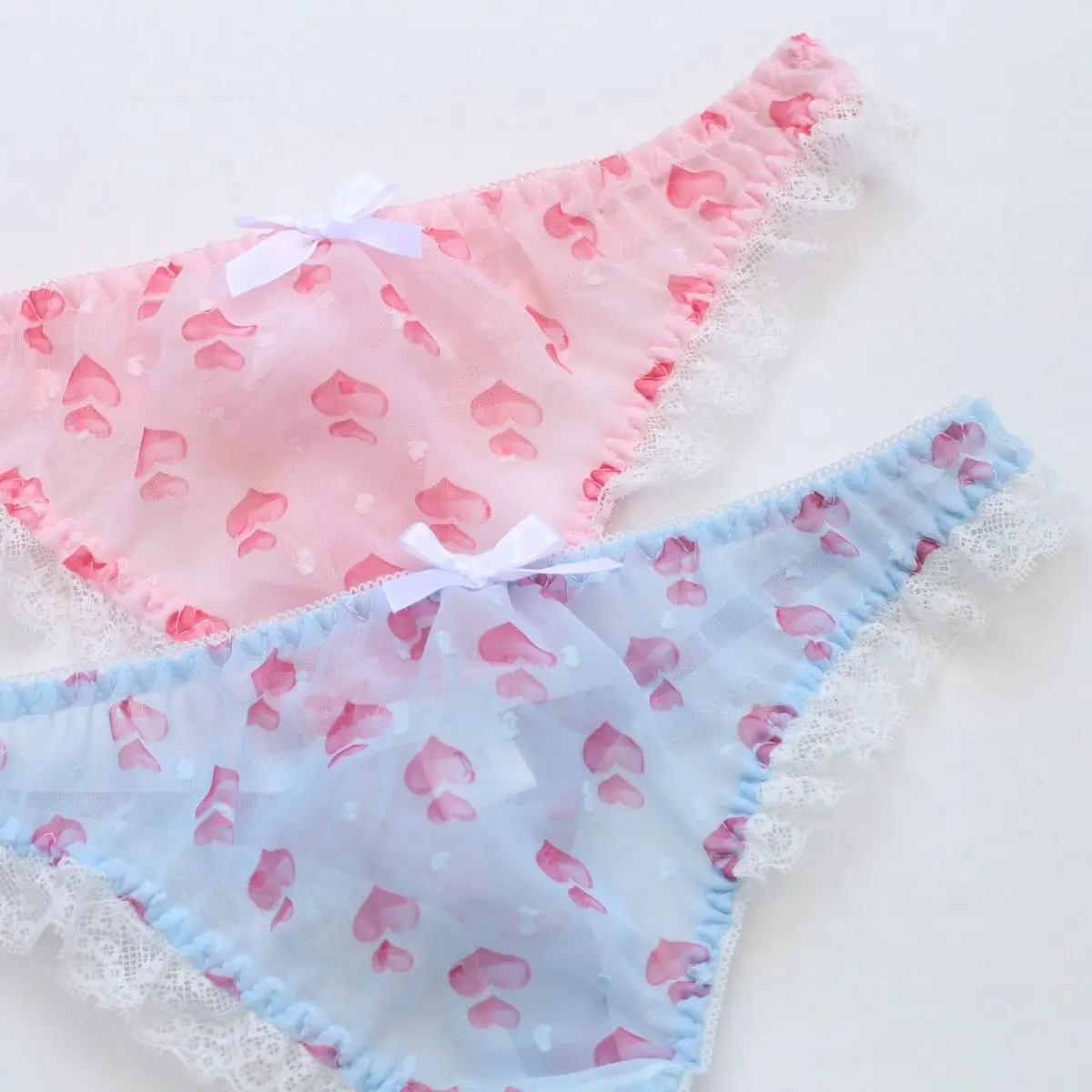 Women Chiffon Summer Light Weight Silky Touch Thong Panty GF Harajuku Cute Kawayi T-back Underpants