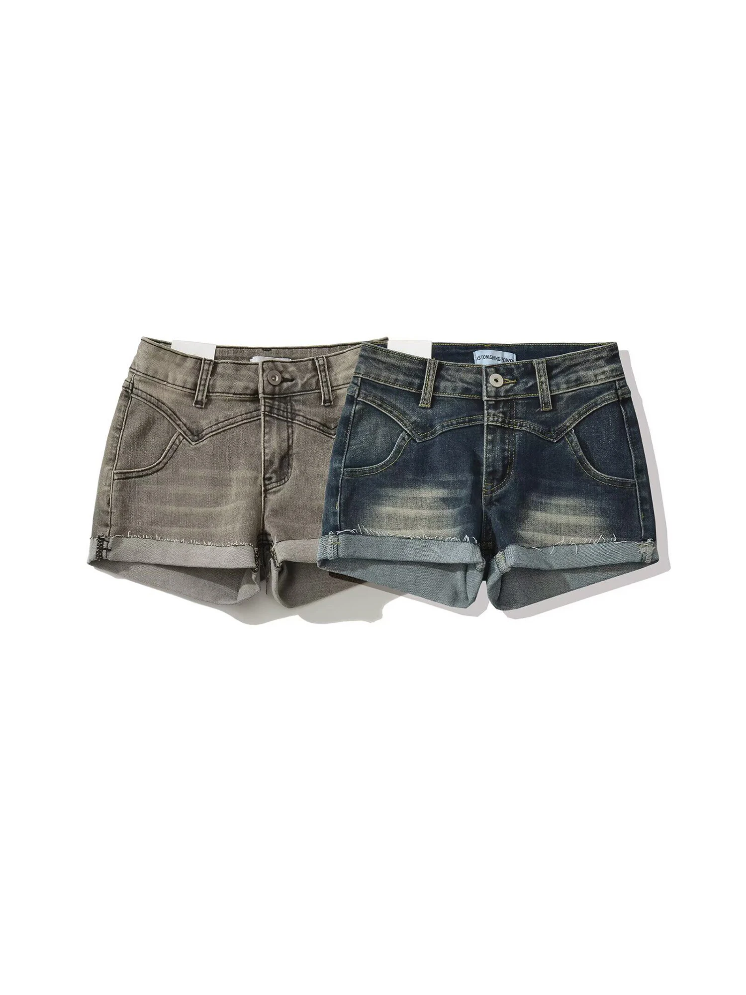 Women's Blue Denim Shorts High Waist A-line Cowboy Hot Pants Y2K Gyaru Vintage Casual A-line Micro Jeans Shorts for Women Summer