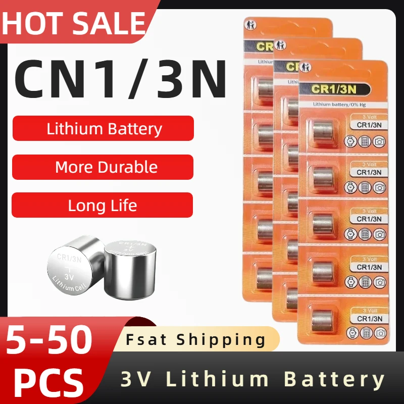CR1/3N 3V Lithium Battery CR-1/3N CR13N DL-1/3N Button Cell Battery for Camera Car Key Locator Glucose Meter Calculator