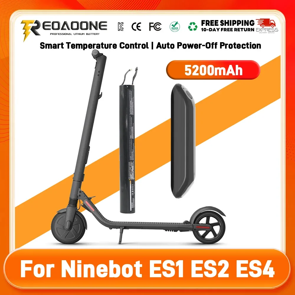 

Replacement for Segway Ninebot ES1-ES2-ES4-E22 | 36V 5200mAh Lithium Battery | External/Built-in + Bracket | Stable Power Supply