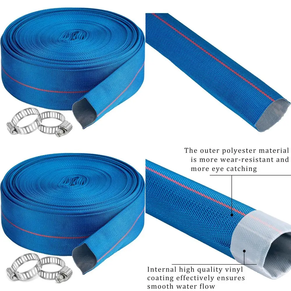 

Усиленный ПВХ-шланг для обратной промывки и слива длиной 100 футов (1.5 дюйма) с 2 зажимами