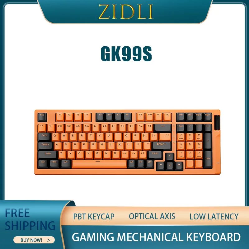 

Zidli Gk99s Optical Axis E-Sports Gaming Mechanical Keyboard Pbt Keycap Quick Trigger 98-Key Oem Wired Office Games Multimedia