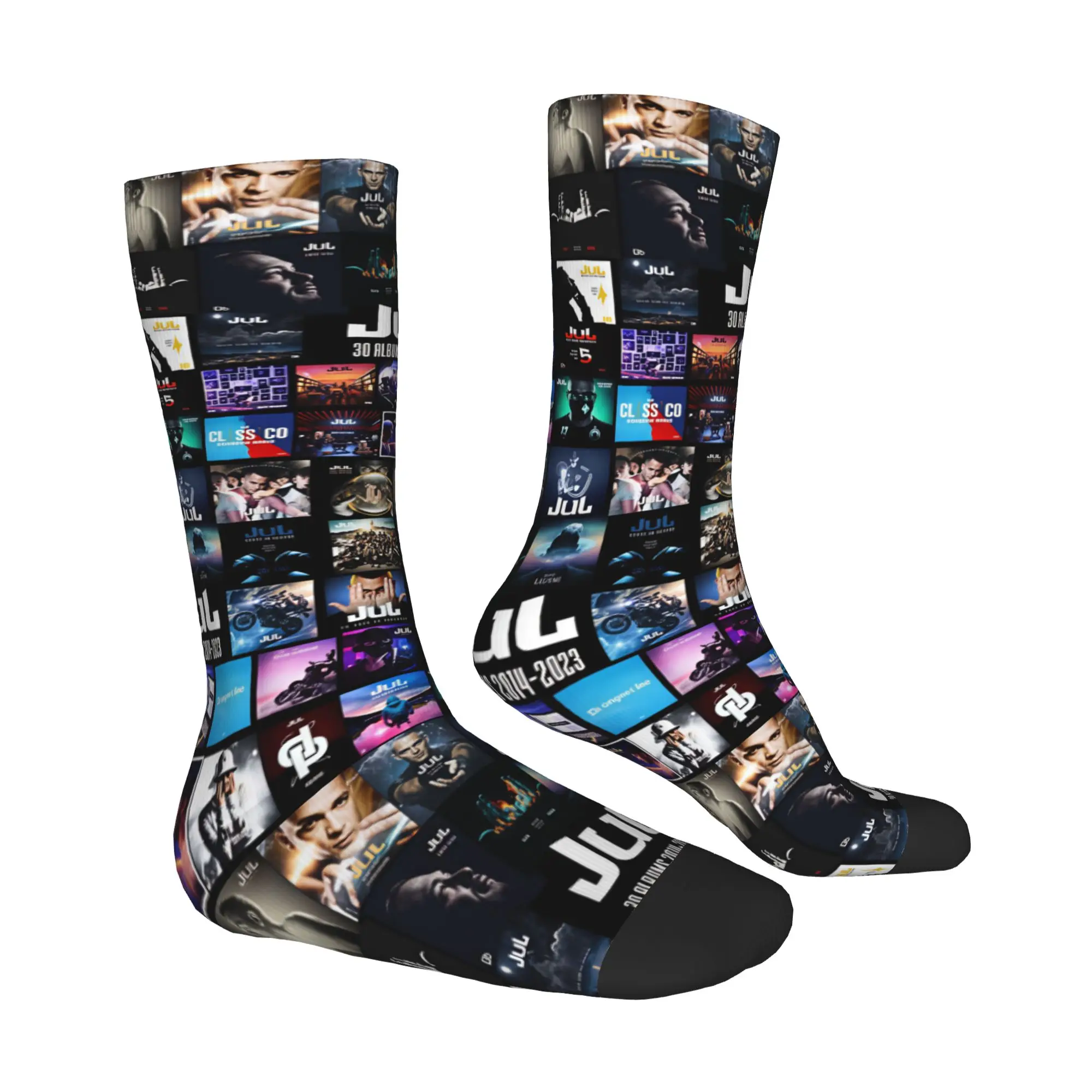 Rapper J-JuL French Popular Singer Mens Crew Socks Unisex Cute  Spring Summer Autumn Winter Dress Socks