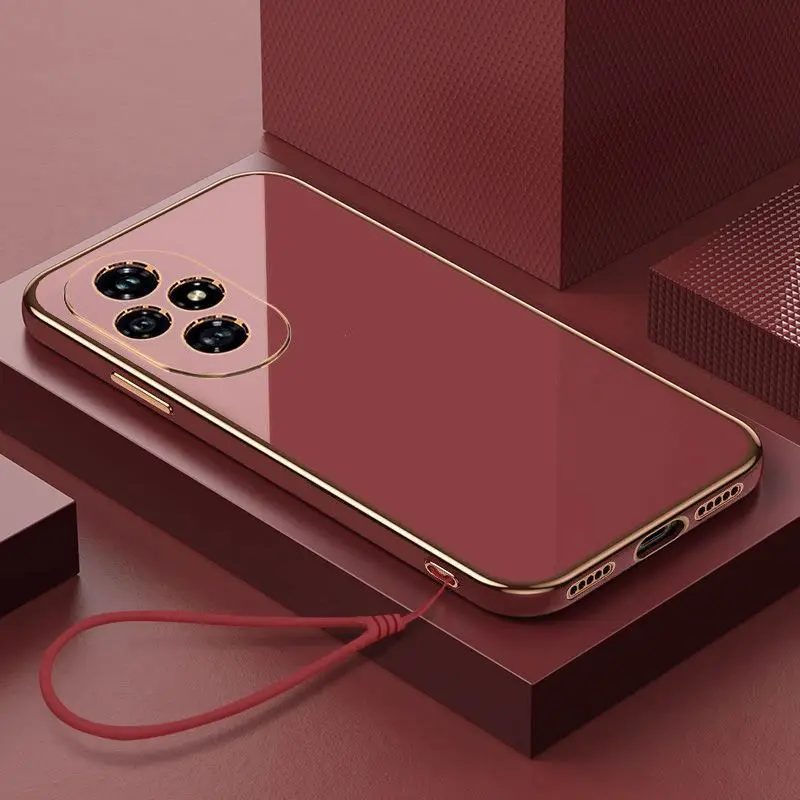 For Honor 200 Pro Case Honor 200 lite Phone Case Honor 200 Case Luxury Square Plating ShockProof Soft Silicone Back Cover Fundas