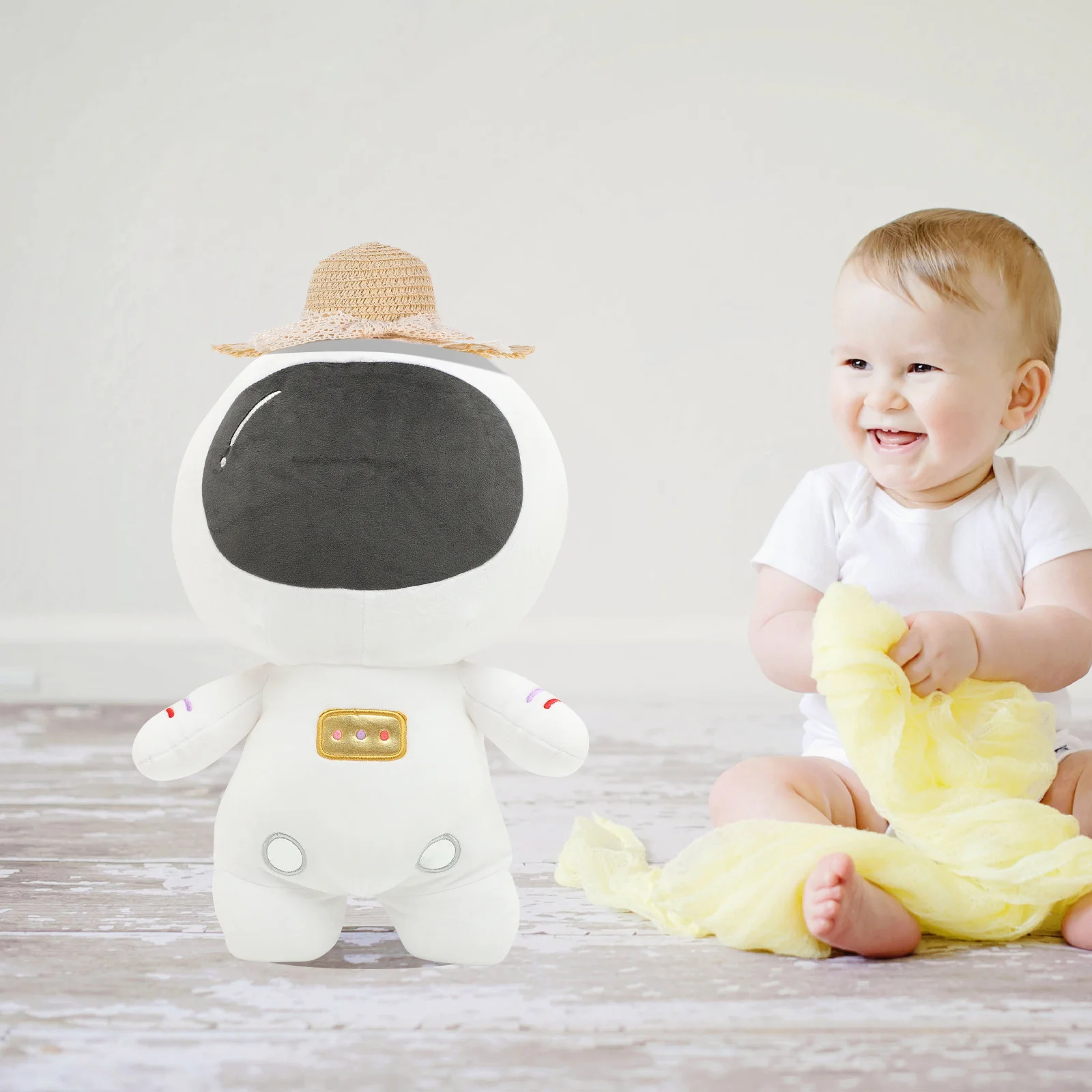 Mini-Strohhut, natürlich gewebt, beige, mit Spitzenband, niedliche Mütze, Basteldekoration, Partygeschenk, Puppenhaus-Zubehör, Miniaturhüte