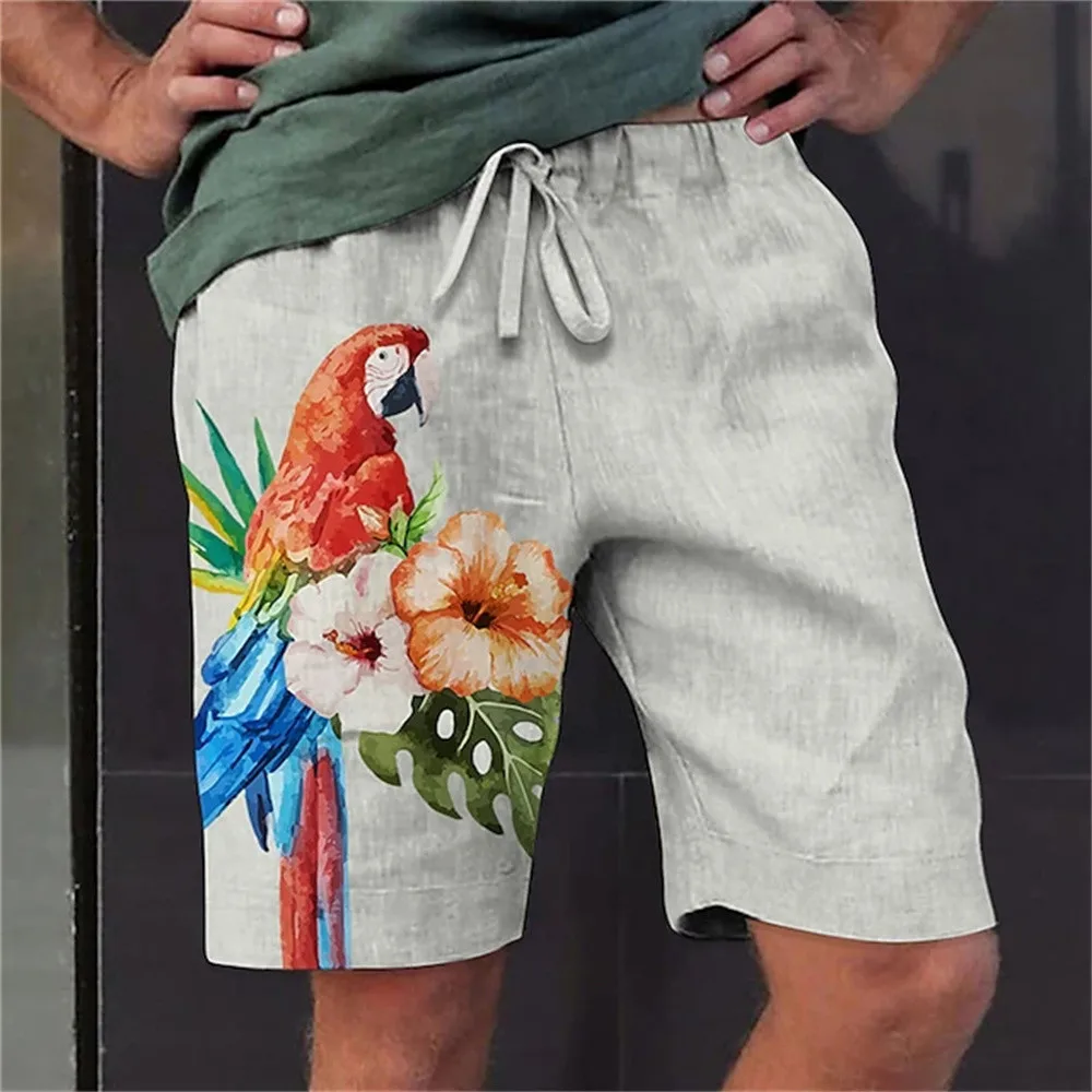 

Vintage Parrot Bird 3D Print Beach Shorts Men Women Fashion Oversized Surfing Board Sport Pants Swimsuits Trunks Kid Clothing