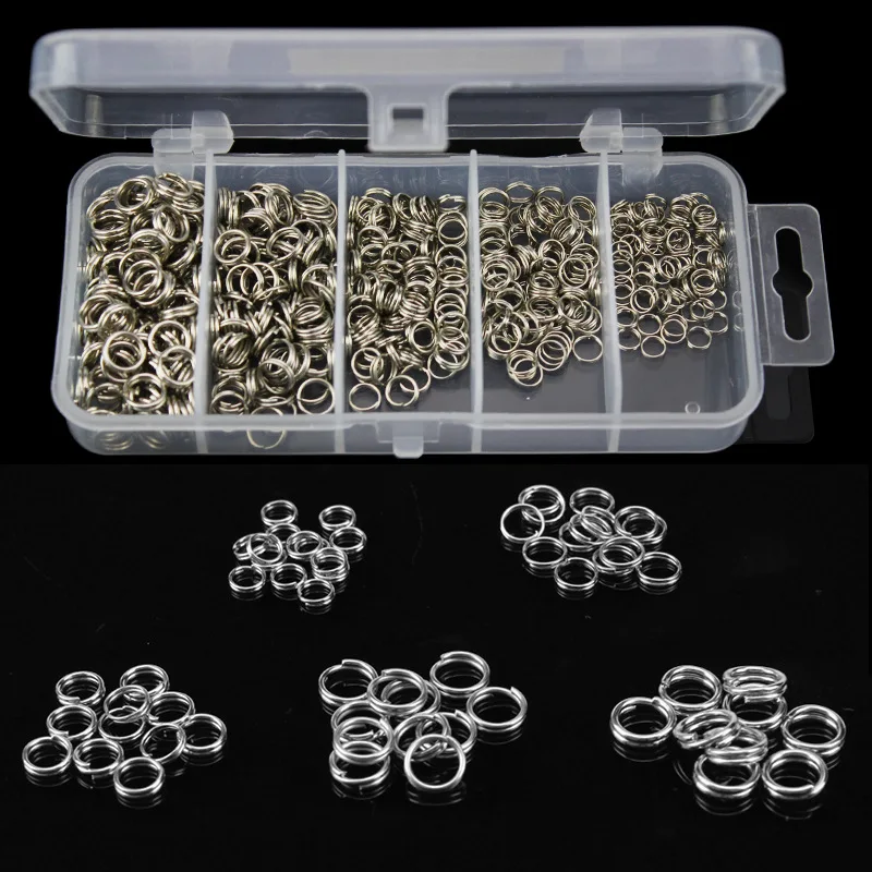 

500pcs Flat Double Ring Set Flattening Luya Cnnection Ring Flattening Double Ring Bending High Strength Fishing Lure Connector