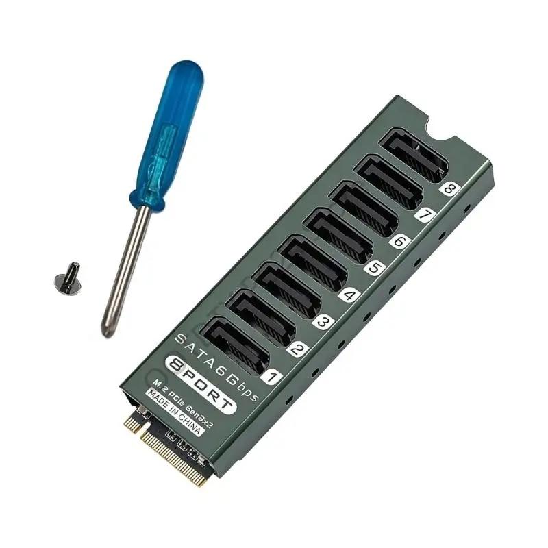 

H7BA Эффективная карта конвертера M.2 PCIe в SATA3 6 Гбит/с, поддерживающая 8 дисков одновременно