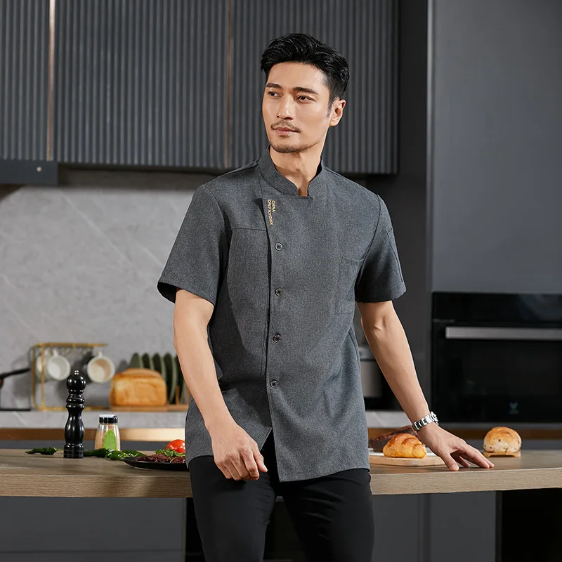 Hotel Ristorante Cucina Uniforme da lavoro Manica corta Giacca da cuoco Panetteria Pasticceria Chef Cappotto da cucina bianco estivo