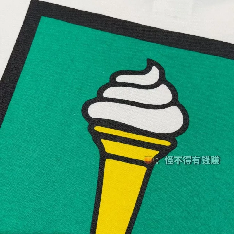Authentic SAINT Ice Cream Tank T-Shirt 26SS Limited Edition Men's & Women's Cotton Casual White T-Shirt