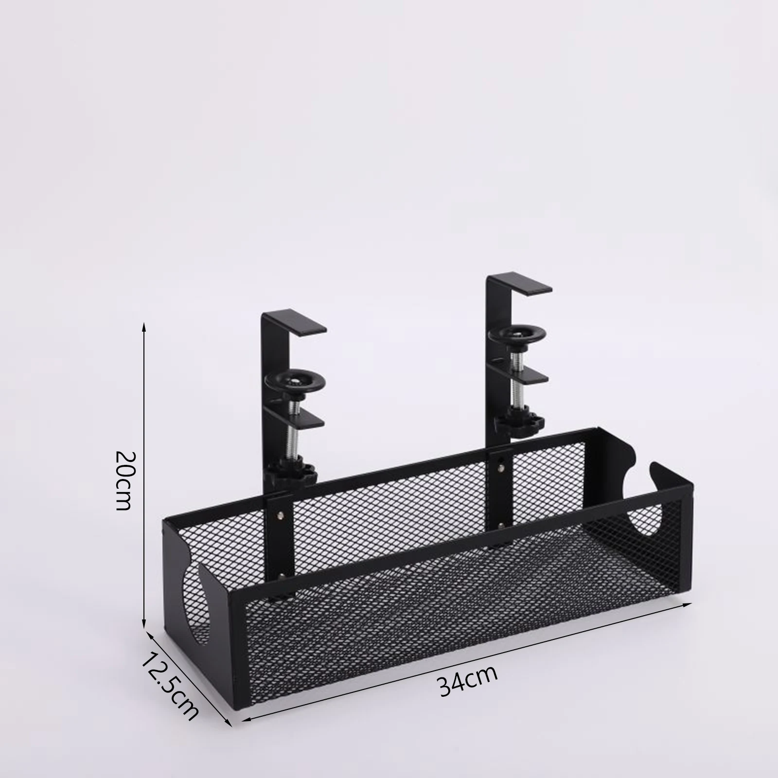 Metal Under Desk Cable Tray Basket Box No Drilling Cord Wire Organizer Mesh Box Durable Cable Rack for Home Office Saving Space