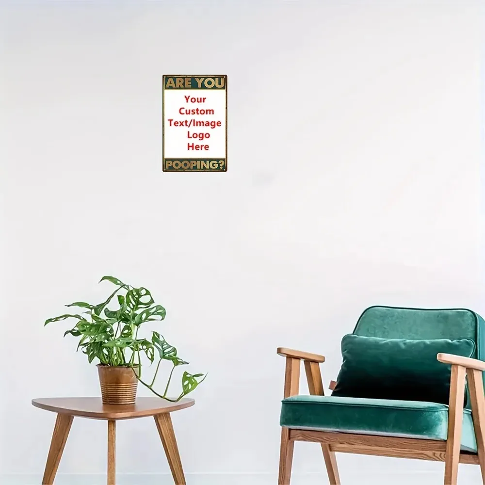 CIFbuy Customizable Funny Bathroom Aluminium Wall Plaque 8x12in, ARE YOU POOPING Garage Shop Farm Bedroom Man Cave Decor