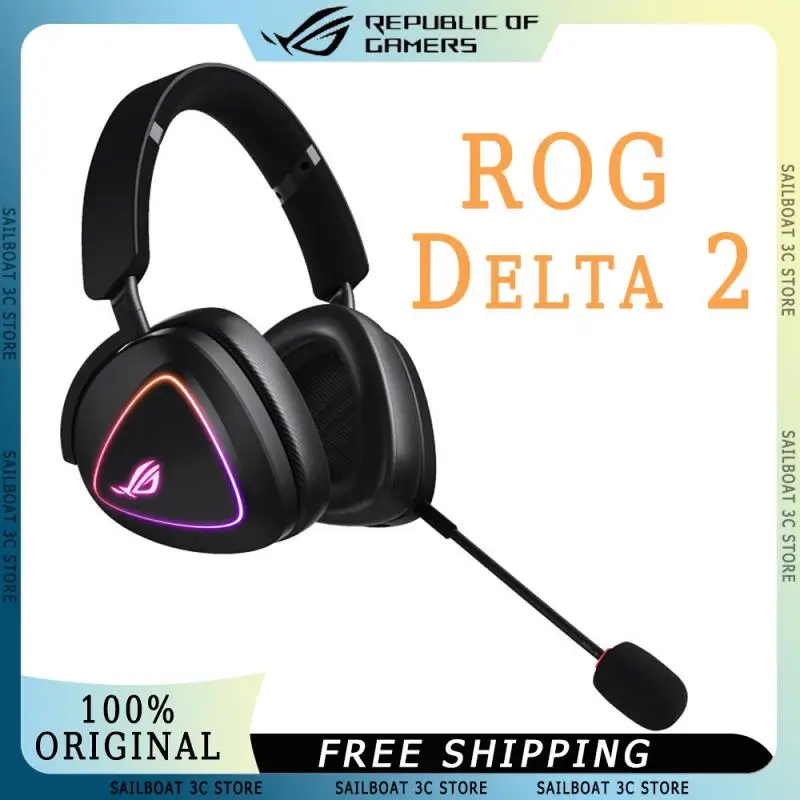 

ROG Delta 2 Wireless Headphones With Mic 3Mode Surround 7.1 Sound Speednova Technology Lightweight E-sport Gaming Headset Custom