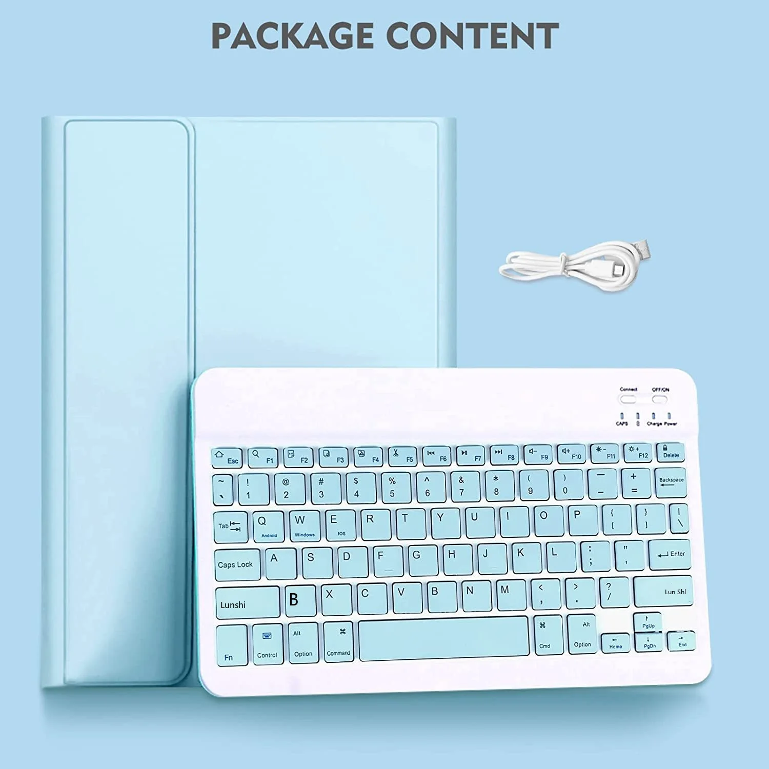 iPad-Lederhülle mit Bluetooth-Tastatur und Maus, Folio-Standfunktion für 10,2, 10,5, 10,9 und 11 Zoll iPads – Detail 2