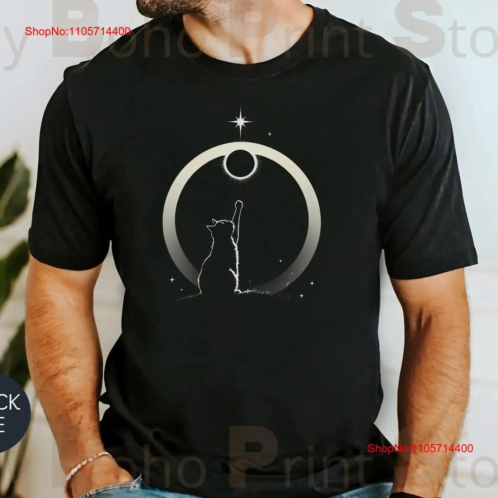 Cat Solar Eclipse T Shirt March 29 2025 Feline Lover Total Watching Souvenir Celestial Lunar vintage Washed Versatile Casual
