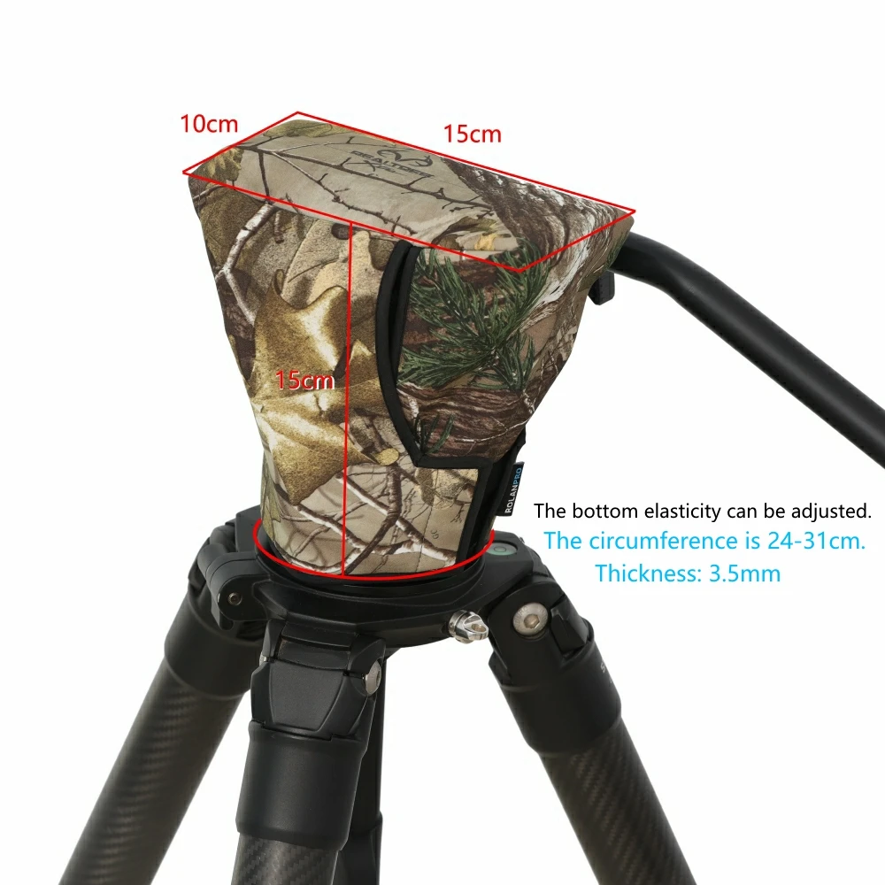 ROLANPRO Tripod Head Protective Cover Rain Cover Raincoat For Sachtler FSB-8 /8T FSB-10 ACE XL Fluid Head Hydraulic Tripod Head