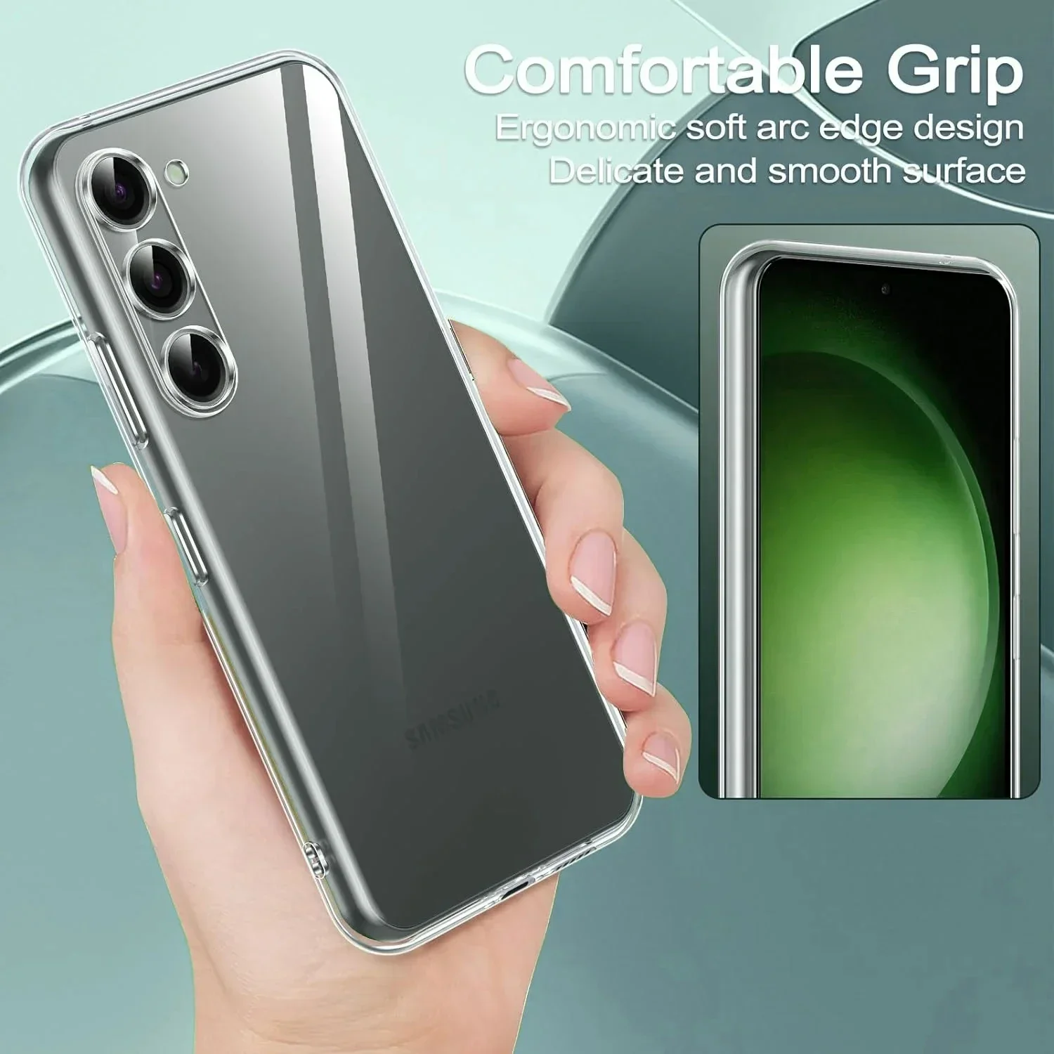 Ultra Thin slim Clear Silicone Crystal Case For Samsung Galaxy S24 Plus S23 Ultra Soft Solid Color Transparent shockproof Case