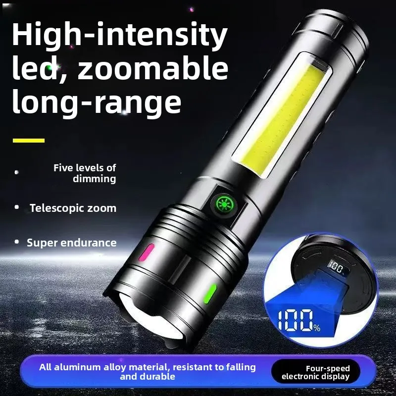 Multifunctional High Power Strong Flashlight Portable Protective for Outdoor Professional Lighting Wild Camping