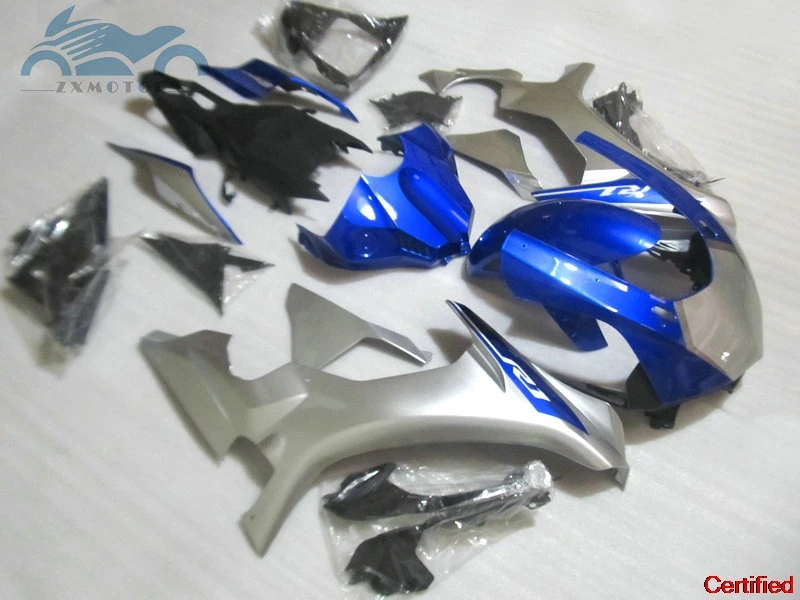 

Новый комплект обтекателей, подходящий для YAMAHA 2015-2018 YZF R1 YZFR1 15-18, комплекты обтекателей для мотоцикла из АБС-пластика, синий, серебристый кузов AD18