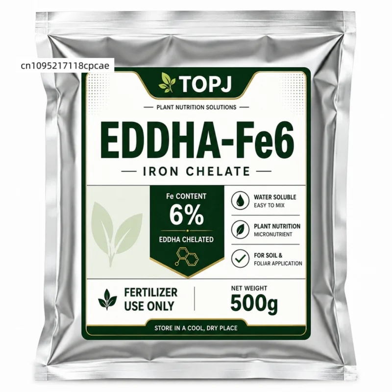 EDDHA-Fe 6% Chelated Iron Fertilizer Water Soluble Micronutrient Powder for Fruit Trees Flowers Vegetables Foliar & Soil Applica