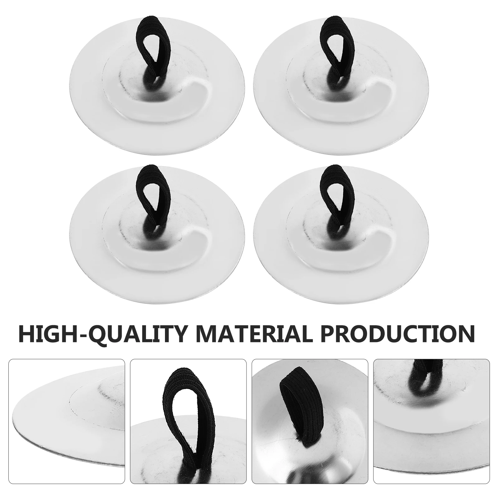 

4 Pcs Copper Cymbals for Kids High Grade Durable Musical Instrument Small Size Finger Zills Triangle Dance Party Kids