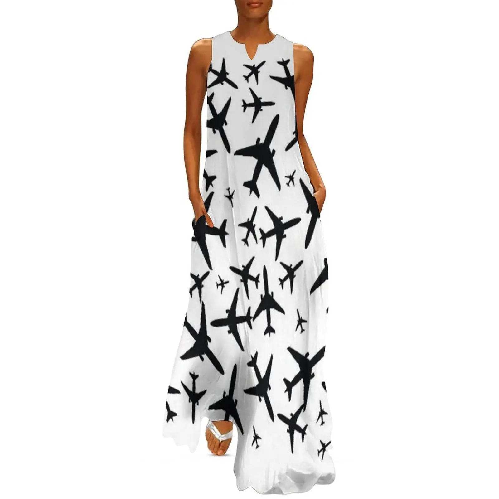 

Random Airplanes Pattern Design Long Dress luxury evening dresses 2025 elegant dresses plus sizes dress summer 2025 women