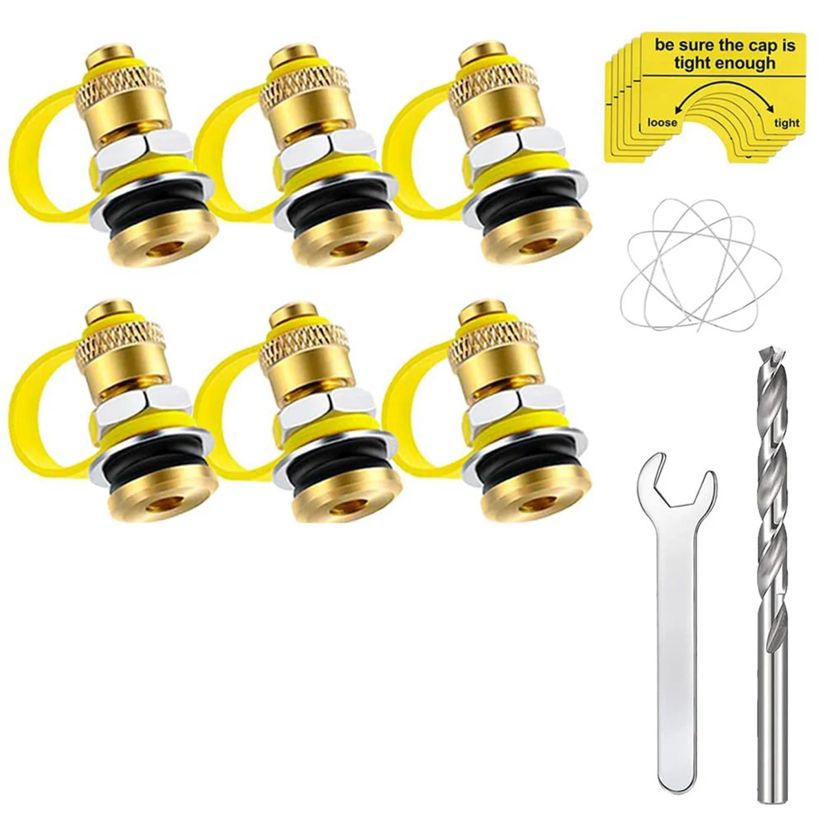 BISM1 قبعات تنفيس علبة الوقود، 6 عبوات من مجموعة فتحات تهوية علبة الوقود الغاز، تستخدم للجميع في علبة الغاز، إبريق ماء لخزان الوقود يعزز التدفق