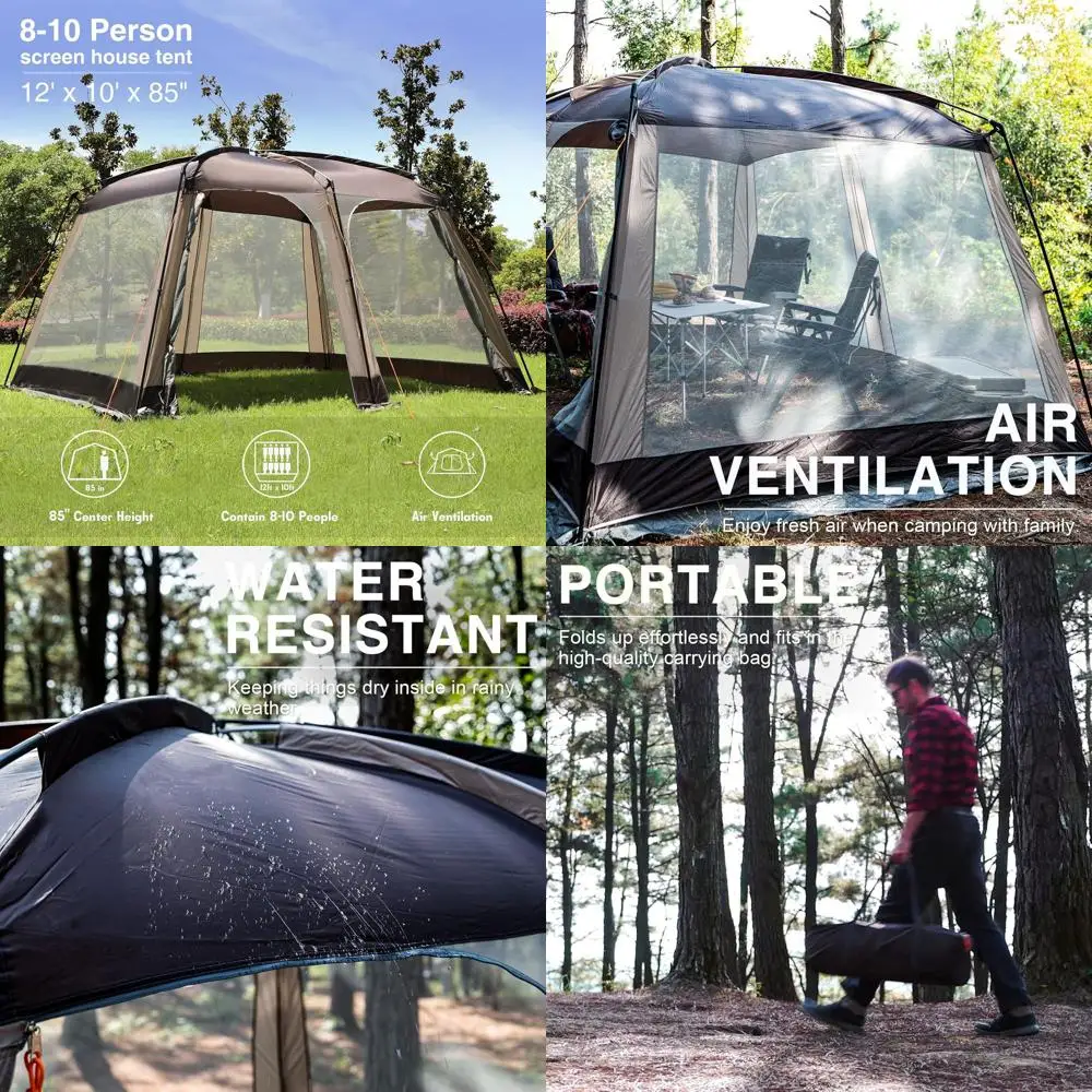 

Сетчатая палатка 12 x 10 футов для 8–10 человек — укрытие от солнца на открытом воздухе