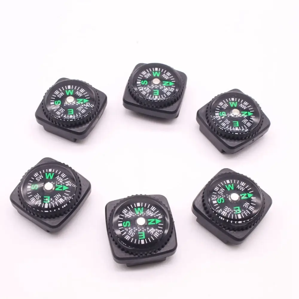 5pcs New Portable Belt Buckle Black 20mm Outdoor Camping Hiking Mini Compass Outdoor Tool