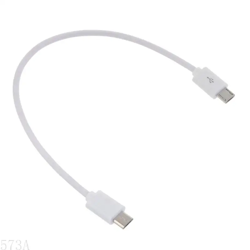 573a 1 pc 25cm/100 micro USB mannelijk tot micro mannelijke converter otg adapter datakabel witte kleur