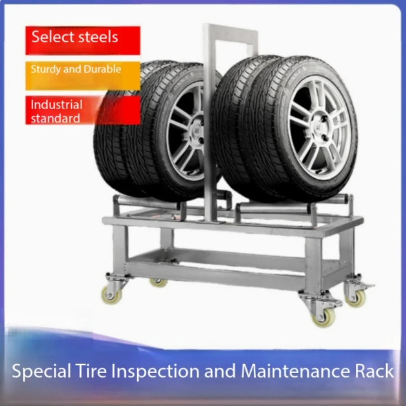 Mobile tire rack in automobile workshop, dedicated 4s shop auto parts tire display rack