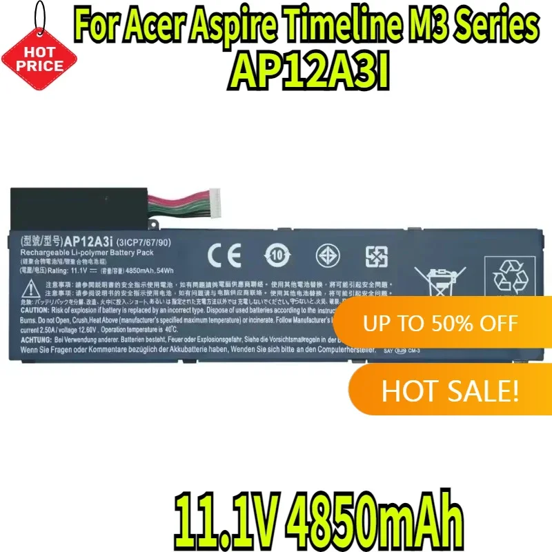 

11.1V 4850mAh AP12A3I Laptop Battery for Acer Aspire Timeline M3 Series Ultra U M3-581tg M5-481tg M3-481tg M5-581G M3-481G