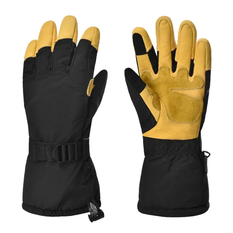 Outdoor Work Ski Gloves Winter Thinsulate Windproof Cloth Deerskin Extended Windproof Beam Mouth Warm Gloves