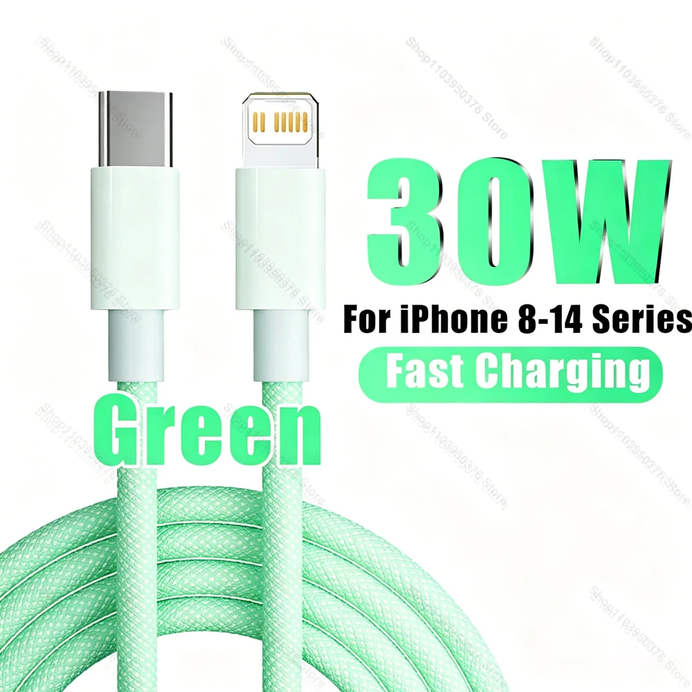 PD 30W Snellader voor iPhone 14 13 12 11 X XR XS 8 Pro Max Plus Mini iPad Air Snellaadkabel USB C naar Lightning Duurzaam B